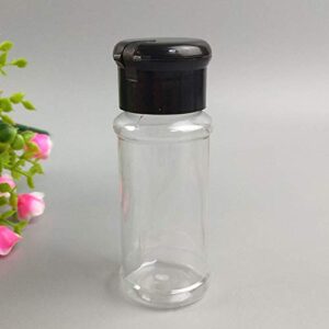 25 Pcs Empty Plastic Spice Bottles Set for Storing Barbecue Seasoning Salt Pepper and More 90 ml/3 oz Black