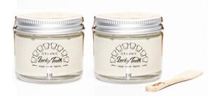 lucky teeth organic toothpaste-all natural, remineralizes and fortifies teeth and gums. (2 oz 2 pack glass)