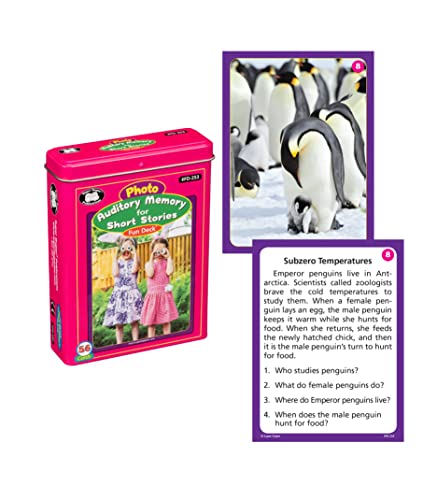 Super Duper Publications | Photo Auditory Memory for Short Stories Fun Deck Flash Cards | Educational Learning Resource for Children