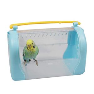 Bird Travel Carrier，Clear View Carrying Cage，Small Animal Portable Outgoing Gear，Transparent & Lightweight Parrots Carrying case for Cockatiels Green Cheek Finch Lovebirds