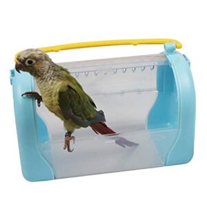 Bird Travel Carrier，Clear View Carrying Cage，Small Animal Portable Outgoing Gear，Transparent & Lightweight Parrots Carrying case for Cockatiels Green Cheek Finch Lovebirds