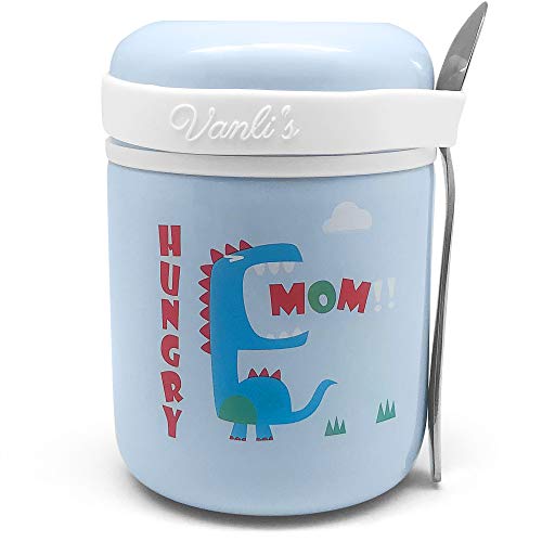 Vanli's Thermos Food Jar - Insulated Food Jar Container w/ Lid for Kids, Stainless Steel, Double-Walled, Wide Mouth Soup Thermos for Hot Drinks, Lunch Containers for Hot Food & Cold Food - 10 oz, Blue