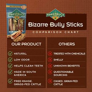 Pawstruck “Bizarre” Bully Sticks for Dogs (by Weight) Eco-Conscious, Bulk, Natural & Odorless Bullie Bones Made for K9 & Puppies - Long Lasting Chew by USA Company (5" to 7" Sticks, 8oz. Bag)