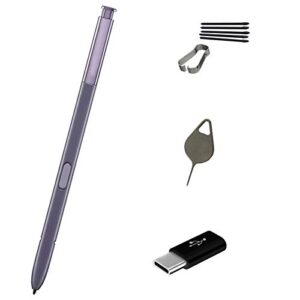 ubrokeifixit galaxy note8 touch stylus s pen replacement for samsung galaxy note 8 note8 sm-n950u n950u1 n950f n950w n950fd,with tips/nibs,with eject pin,with type-c to micro usb plug (orchid-gray)