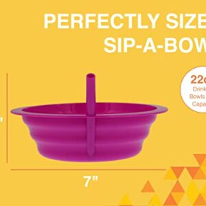 Arrow Home Products Sip-A-Bowl Set, 22oz, 6pk - BPA Free Straw Bowls for Kids To Sip Up Every Drop Without the Mess -Made in the USA, Great for Cereal, Ice Cream, Soup, Milk-Blue, Pink, Green, Orange