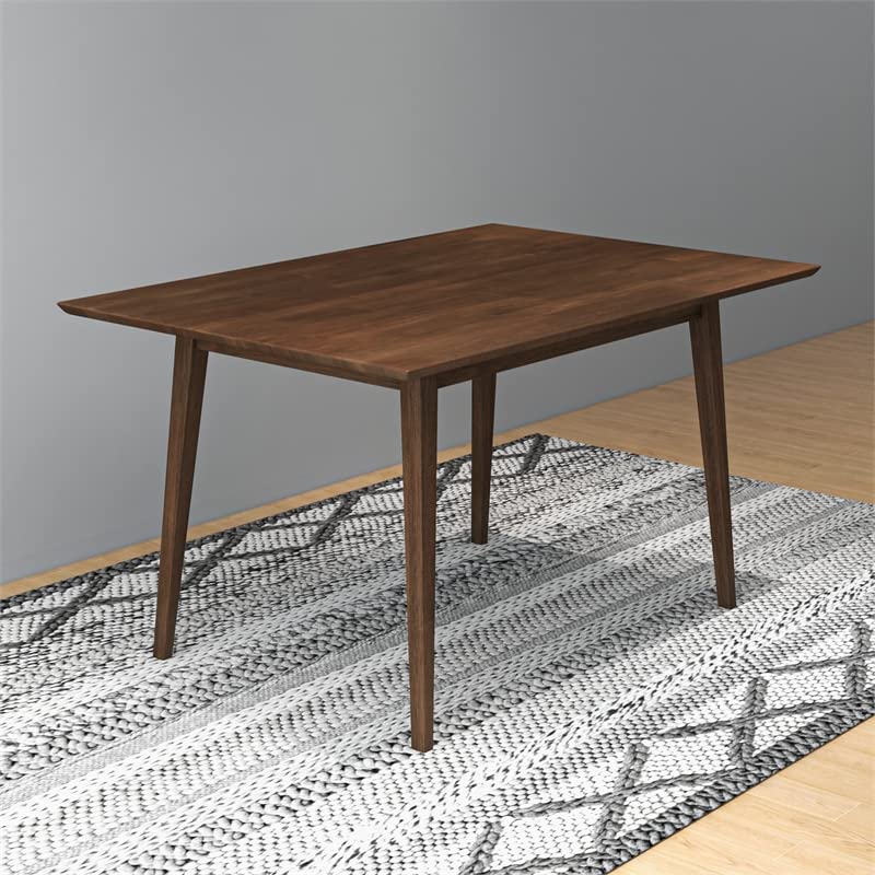 ASHCROFT Aven Mid Century Modern Style Solid Wood Walnut 47" Rectangular Dining Table