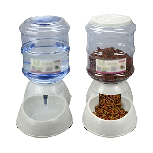 Forart Single Dog Cat Bowls Water and Food Bowl Set, Raised Cat Dog Bowls Automatic Water Dispenser Bottle Pet Feeder for Small Dog Cat