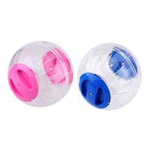 Balacoo Hamster Ball - 2PCS Hamster Running Ball Plastic Run Exercise Ball Small Animals Run-About Ball Accessory (Blue)