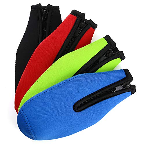 4 Pcs Beer Bottle Insulator Sleeve Different Color. Zip-up Bottle Jackets. Keeps Beer Cold and Hands Warm. Classic Extra Thick Neoprene with Stitched Fabric Edges, Enclosed Bottom, Perfect Fit