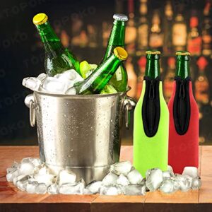 4 Pcs Beer Bottle Insulator Sleeve Different Color. Zip-up Bottle Jackets. Keeps Beer Cold and Hands Warm. Classic Extra Thick Neoprene with Stitched Fabric Edges, Enclosed Bottom, Perfect Fit