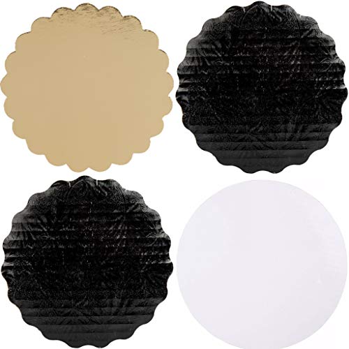 The Baker Celebrations Combo Pack 6 inches Cake Circle Boards Black White Gold (15)