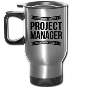 shirt luv project manager travel mug gifts - funny appreciation thank you for men women new job 14 oz mug silver