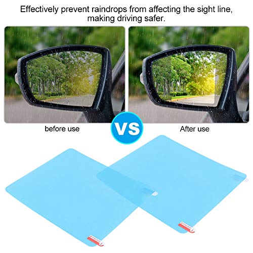 Rainproof Rear View Mirror Film,Rearview Mirror Sticker,Car Rainproof Rearview Mirror Sticker Anti Fog Protective Film Rain Shield 175x200mm