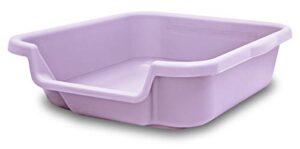 kittygohere small size, storybook lavender color, durable & pet safe kitty litter box, indoor open top entry cat litter box, comfortable for cats, easy to handle & clean