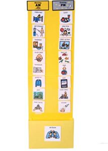two strip night & day daily schedule great visual behavioral tool for structure at home, school & in the community. (laminate 60 pcs, yellow)