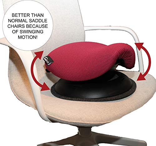 Humantool Portable Ergonomic Office Chair - Human Tool Makes Any Chair a Swinging Saddle Chair with Portable Saddle Stool - Makes A Great Gift for Coworkers, Yoga, Meditation and Friends - (Rose)