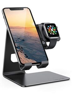 lamicall stand for apple watch phone holder 2 in 1 desktop stand holder charging station dock compatible with apple watch se series 8/7/6/5/4/3/2 ultra [charging cable not include]