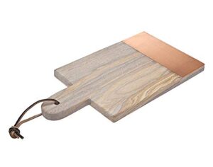 godinger wood serving tray, charcuterie platter cheese board rainbow sandstone - 14" - rectangular