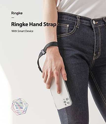 Ringke Hand Strap [Phone Wrist Strap] Designed for Camera Strap and Phone Strap, Adjustable Sturdy Universal Lanyard Compatible with Camera and Phone Case - Black