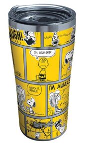tervis peanuts-70th comic strip triple walled insulated tumbler, 20oz, stainless steel