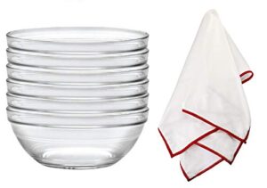homehouseware duralex lys stackable glass bowls with a polishing cloth