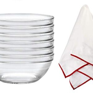 HomeHouseware Duralex Lys Stackable Glass Bowls with a Polishing Cloth