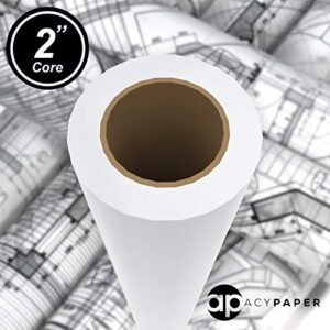 ACYPAPER Plotter Paper 36 x 150, CAD Paper Rolls, 20 lb. Bond Paper on 2" Core for CAD Printing on Wide Format Ink Jet Printers, 4 Rolls per Box. Premium Quality