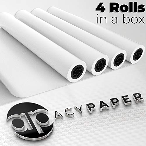 ACYPAPER Plotter Paper 36 x 150, CAD Paper Rolls, 20 lb. Bond Paper on 2" Core for CAD Printing on Wide Format Ink Jet Printers, 4 Rolls per Box. Premium Quality