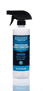 absolutely clean car magic complete interior cleaner and conditioner - multi-purpose car interior cleaner | cleans leather, rubber, vinyl & wood | non-greasy formula | usa made (16oz spray bottle)
