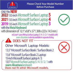 mCover Case Compatible for 13.5" Microsoft Surface Laptop 5/4 / 3 Laptop with Metal Keyboard ONLY (NOT Fitting with Cheaper Surface Laptop Models with Alcantara Keyboard) - Red