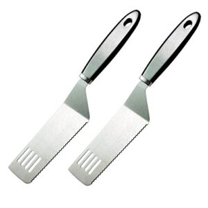cake server pie server spatula set, stainless steel cake cutter cut and serve,serrated spatula and pizza cut turner lift transfer pie shovel server