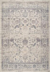 ladole rugs cream beige grey persian design area rug carpet for living room bedroom hallway 5'2"x7'6" (5x7 feet)
