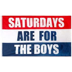 saturdays boys flag, 3x5 feet, polyester cloth resistant fading boy saturday flag, perfect for college football games fraternities parties dorm room decor banner.