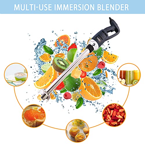 NJTFHU 20 in Heavy Duty Immersion Blender Handheld Kitchen, Hand Blenders for Kitchen, Commercial Mixer Electric, 500W Detachable Shaft Adjustable Variable Speed, Emulsifier Blender Handheld