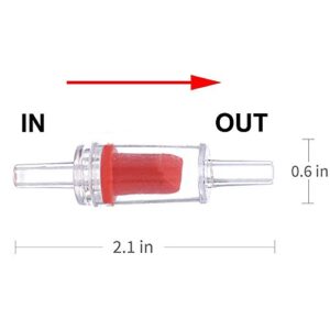 ALEGI Aquarium Air Pump Accessories with Non-Return Check Valves,Air Control Valve for 3/16" Aquarium Tubing (6 Check valves+6 Control Valve) (Red)