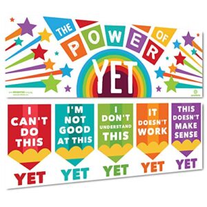 sproutbrite growth mindset classroom decorations - banner posters for teachers - bulletin board and wall decor for pre school, elementary and middle school themes