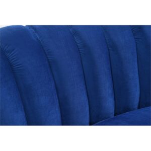 Legend Vansen Velvet Sofa for Living Room Oversized Round Shape Sectional, 142" L x 31" D x 36" H, Navy Blue