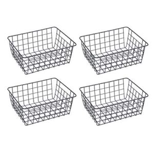 perfrom 2 pack iron storage basket organizer,wire baskets,metal storage organizer basket for home kitchen office bathroom