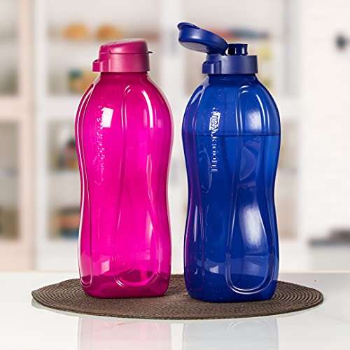 Tupperware Aquasafe Plastic Flip Top Bottle, Set of 2 (2 Litre Each)