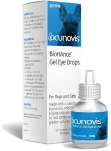 sentrx ocunovis gel eye drops for dogs & cats, eye lube for dogs allergy relief lubricant, dogs with dry eyes, artificial tears, 5 ml