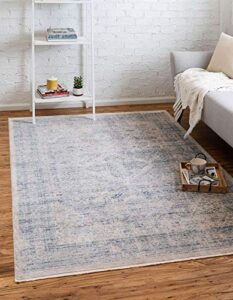 unique loom noble collection area rug - elizabeth (2' 2" x 3' 1" rectangle, gray/ light blue)