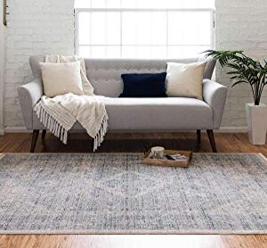 Unique Loom Noble Collection Area Rug - Elizabeth (2' 2" x 3' 1" Rectangle, Gray/ Light Blue)