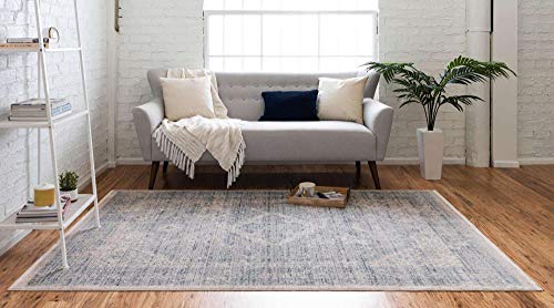 Unique Loom Noble Collection Area Rug - Elizabeth (2' 2" x 3' 1" Rectangle, Gray/ Light Blue)