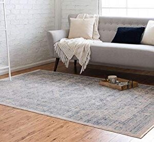 Unique Loom Noble Collection Area Rug - Elizabeth (2' 2" x 3' 1" Rectangle, Gray/ Light Blue)