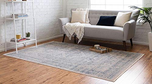 Unique Loom Noble Collection Area Rug - Elizabeth (2' 2" x 3' 1" Rectangle, Gray/ Light Blue)