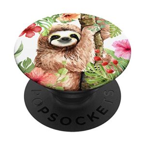 tropical animal pop gift cute socket sloth for girls popsockets popgrip: swappable grip for phones & tablets