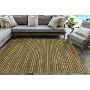 Liora Manne Indoor/Outdoor Rug, 6'6" x 9'4", Stripes Green