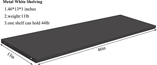 KINYING Metal Laminate Shelving for 26 Cu.ft Horizontal Storage Shed, One Shelf to Hold 44 lbs, 46 in * 13 in, One Piece in The Package with 4 Screws, 11LBS