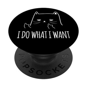 funny adult humour cat meme i do what i want popsockets swappable popgrip