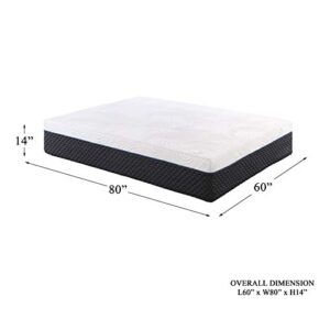 Lexicon Cradle 14-Inch Latex Microcoil Hybrid Mattress, Queen, White